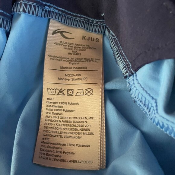 KJUS Iver Shorts Mens Size 36 Regular Fit Blue Performance Stretch Golf Pockets - Picture 6 of 8